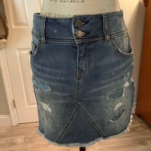 LAST CALL! London Jean distressed mini skirt